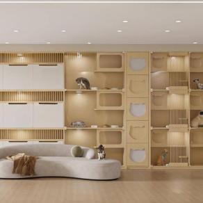 现代宠物店 猫爬架 猫粮 宠物柜